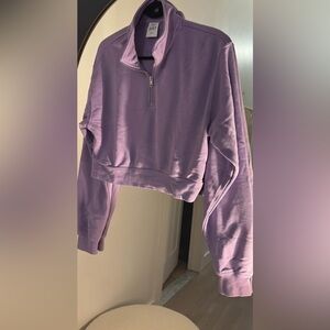 TNA Aritzia Purple Women's half zip cropped Sweater